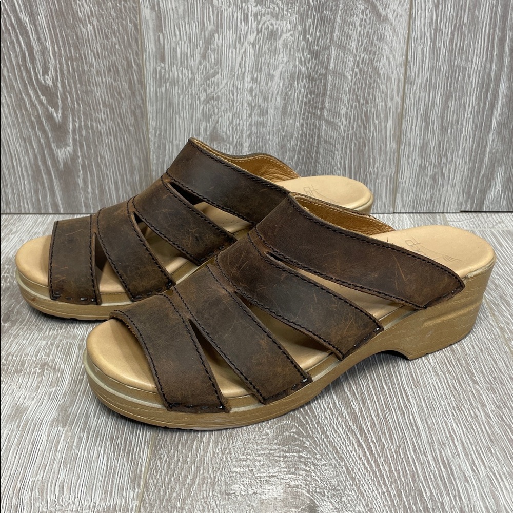 Dansko Monika Oiled Leather Antique Brown Sandal 39